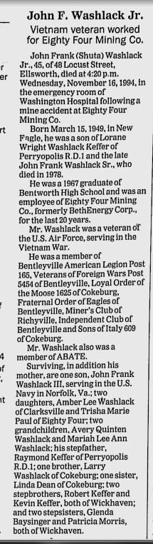 John Washlack Jr. obit